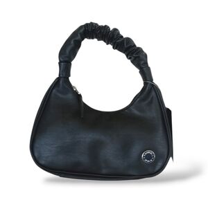 Kendall & Kylie Black Ruched Handle Bag Small Purse Soeek Stylish Chic NWT cute